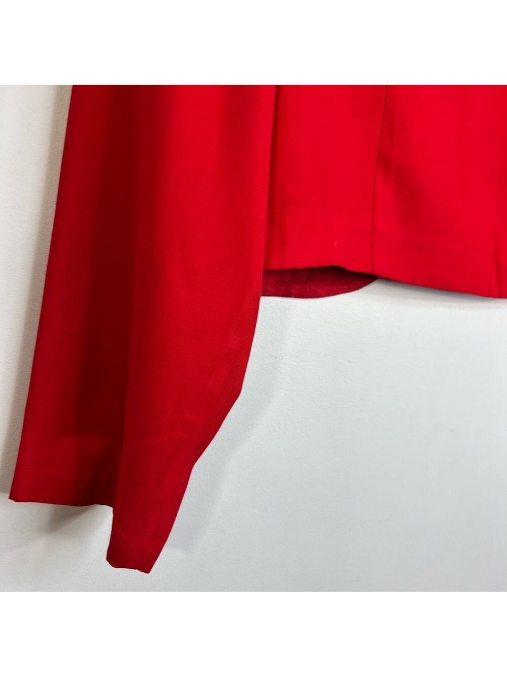 Vintage 80s Canadian made red black embroidered open cropped jacket blazer 14 - Picture 7 of 14